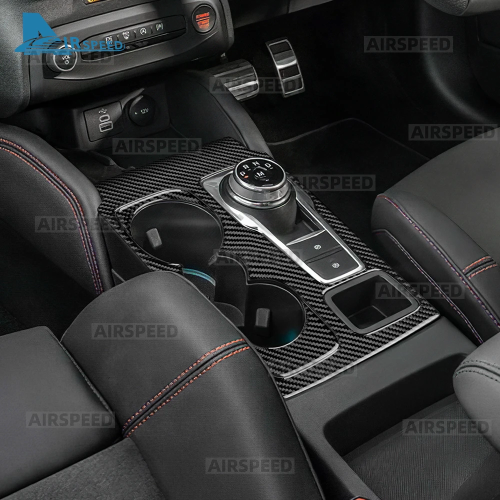 ملصق من ألياف الكربون الناعمة الحقيقية لسيارة Ford Focus MK4/Focus ST 2019 2020 2021 2022 2023 2024 2025 LHD RHD لوحة إطار ناقل حركة السيارة #3