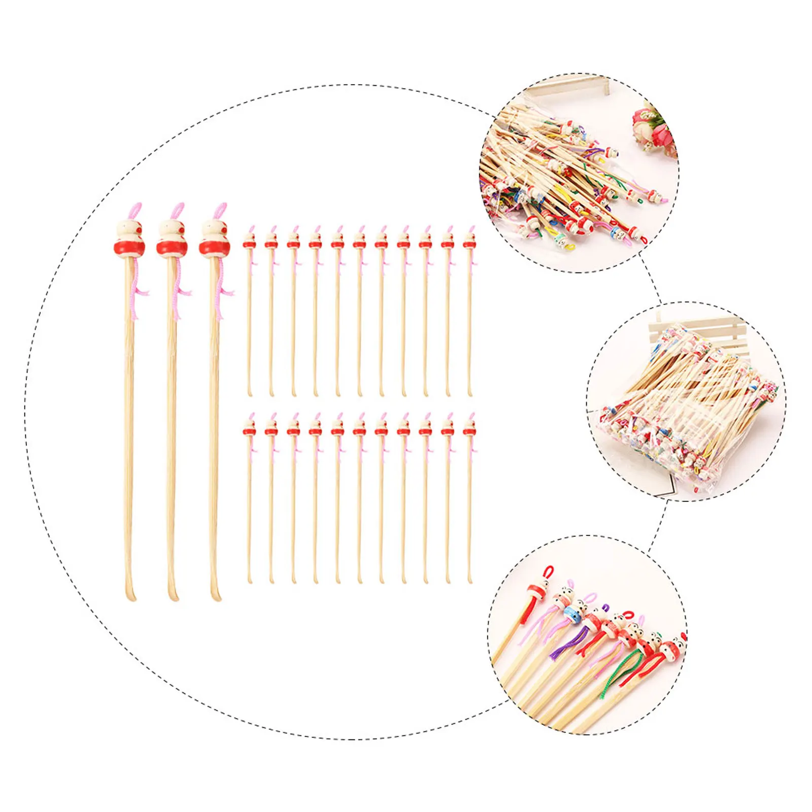 

100Pcs Ear Cleaning Removers Bamboo Ear Scoop Tools Multipurpose Tiny Spoons for Safe and Effective Earwax Removal