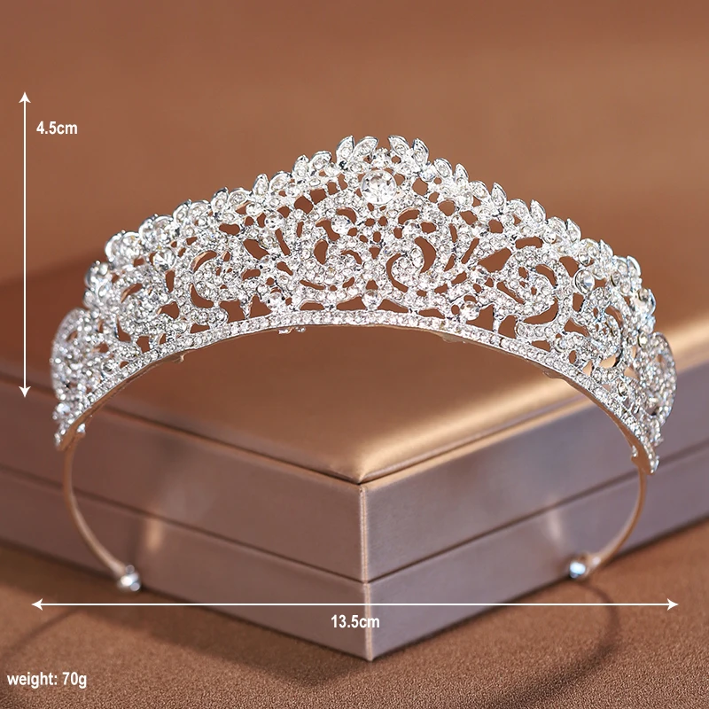 Itacazzo Bridal Headwear Silver-Colour Women's Classic Wedding Crown Girl Birthday Tiaras