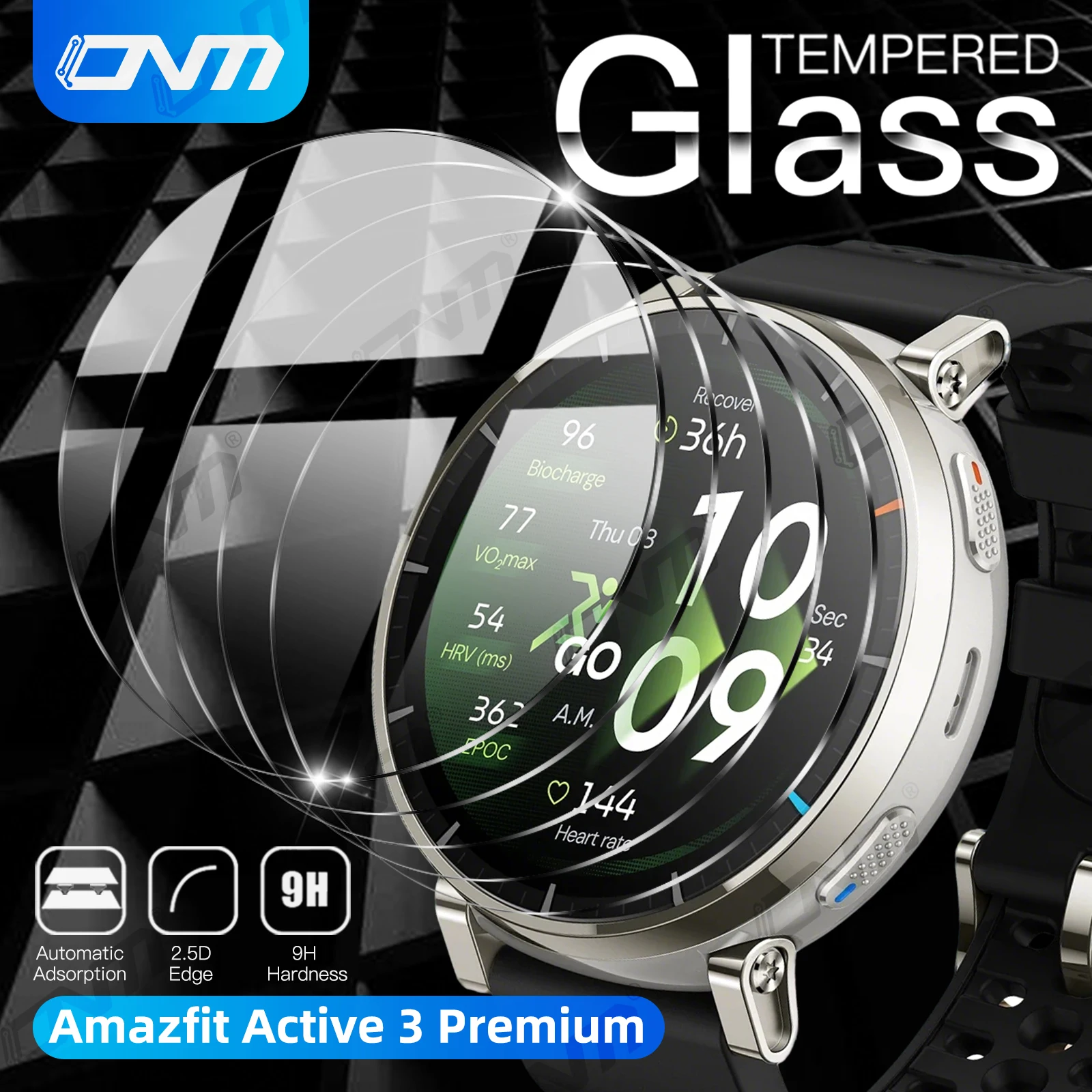 

Закаленное стекло 9H для Amazfit Active 3 Premium, защитная пленка для экрана, прочная прозрачная HD-пленка с защитой от царапин, аксессуары