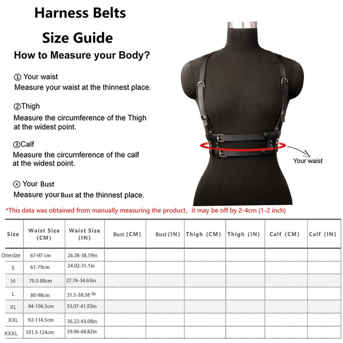 النساء حزام الموضة الشارع نمط الشرير حزام المشدية النمذجة الخصر إلى الكتف حزام مشد تسخير القوطي الملابس والاكسسوارات #4