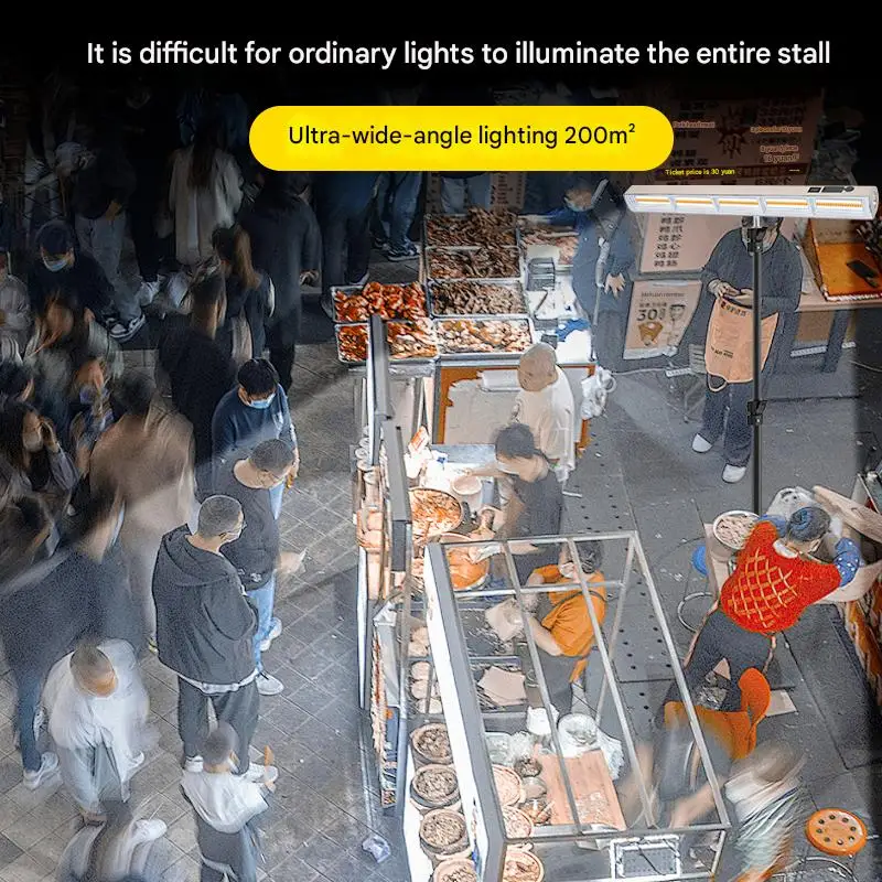 8800 مللي أمبير 42 سم طويل IP66 مقاوم للماء قابل لإعادة الشحن للتخييم، 3 ألوان + ستروب وخطاف مغناطيسي، وقت تشغيل طوال الليل للاستخدام الخارجي/E #3