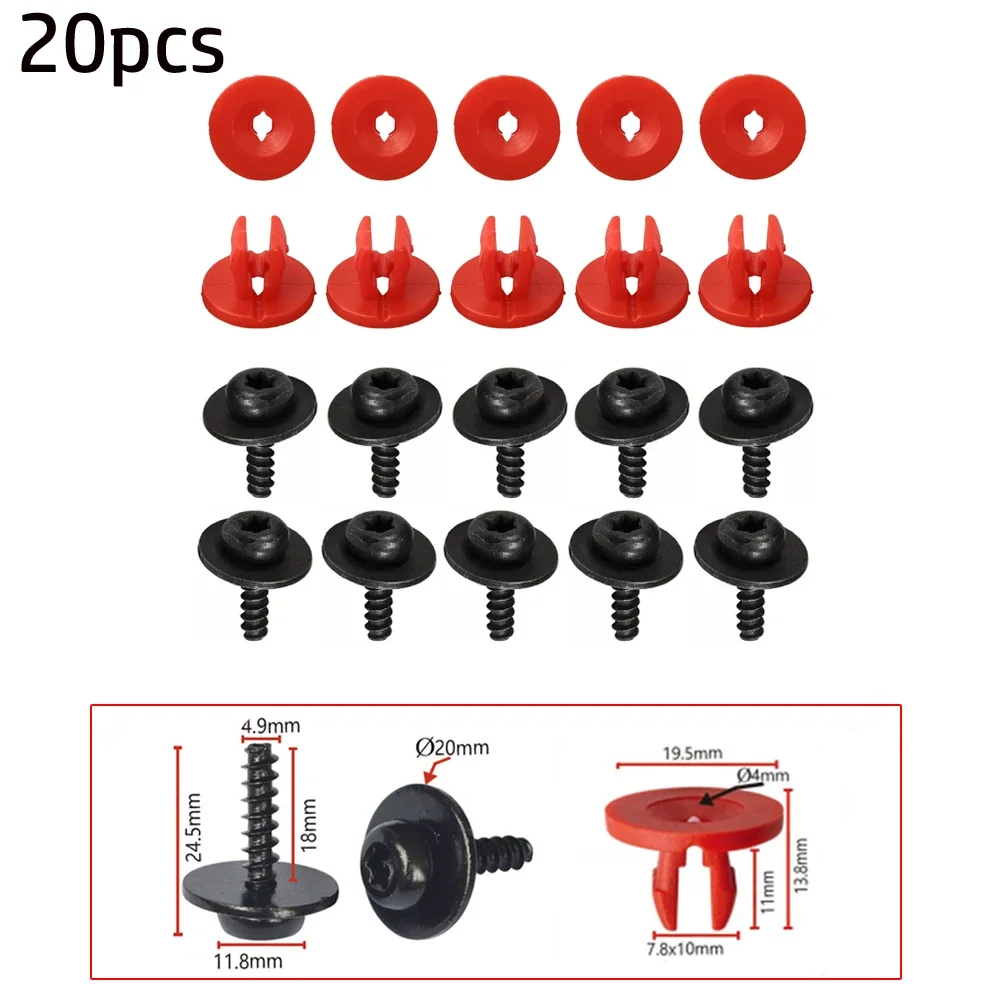 

10x Engine-Splash Shield Screws Retainer Nut Kit For Ford For Focus For Escape W702413-S307 Practical Auto-Accessories-Tools