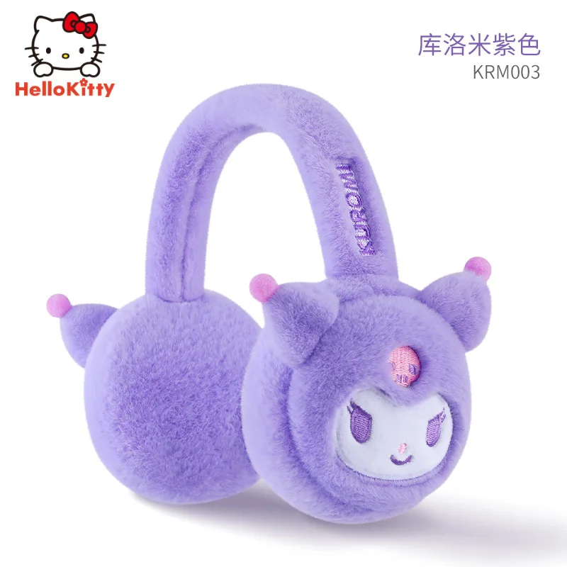 Kuromi فتاة غطاء للأذنين الخريف الشتاء جديد المخملية الدفء Kawaii الكرتون غطاء للأذنين حماية من الباردة لطيف أنيمي الشكل #6