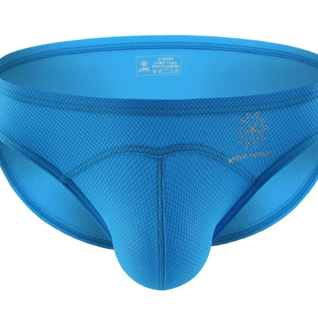 

Мужские дышащие сетчатые трусы-брифы с низкой посадкой, мягкие и удобные, эротические, с U-образным карманом, модные повседневные бикини для мужчин