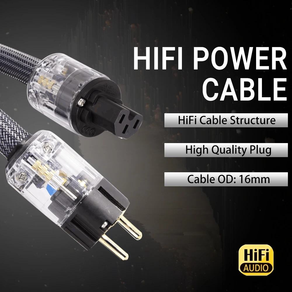 Hi-End 4Square hifi audio EU/US power cord pure copper power cable