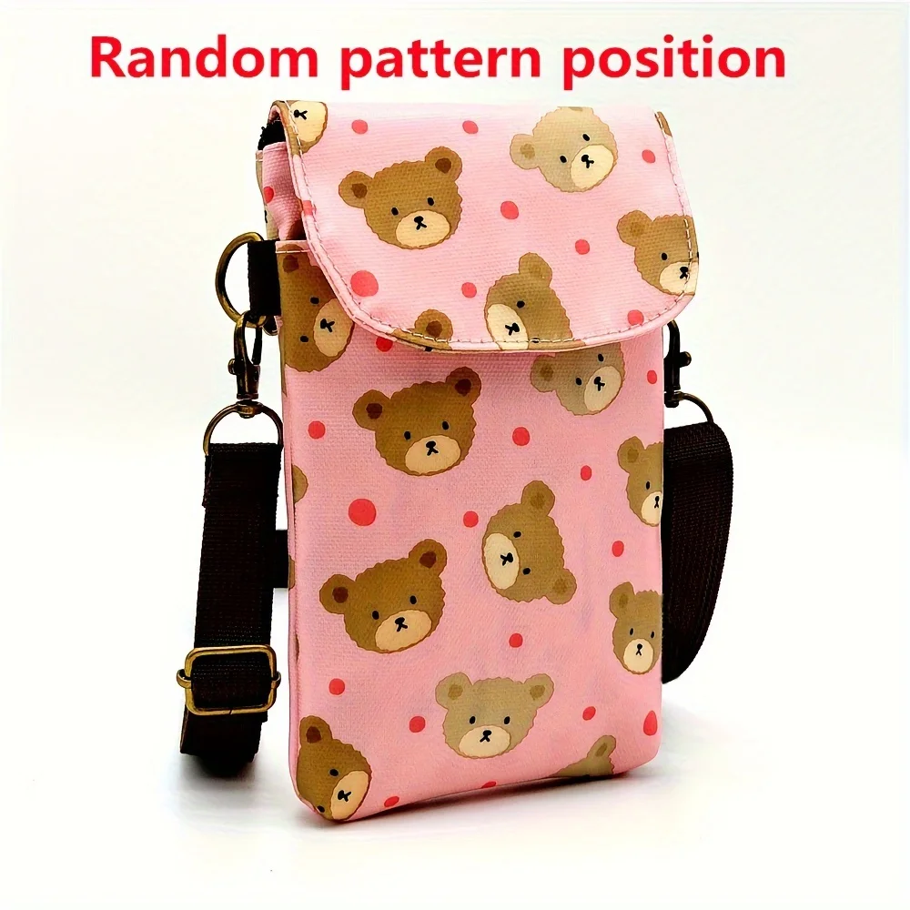Niedliche Umhängetasche mit Katzen- und Tiermotiv, Kawaii-Stoff-Handytasche, kleine Umhängetasche mit verstellbarem Riemen, Geldbörsen und Handtaschen – Detail 9