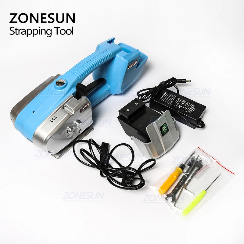 ZONESUN Battery Strapping Tools Hand Held PP PET Strapping Machine Plastic Belt Packaging Battery Strap Width13-16mm JD16