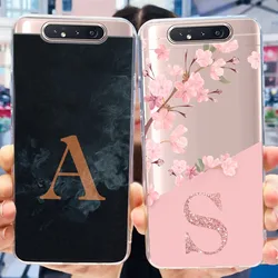 For Samsung A80 Case 2019 Cute Letters Soft Clear TPU Silicone Slim Back Cover For Samsung Galaxy A80 A 80 Funda SM-A805F Bumper