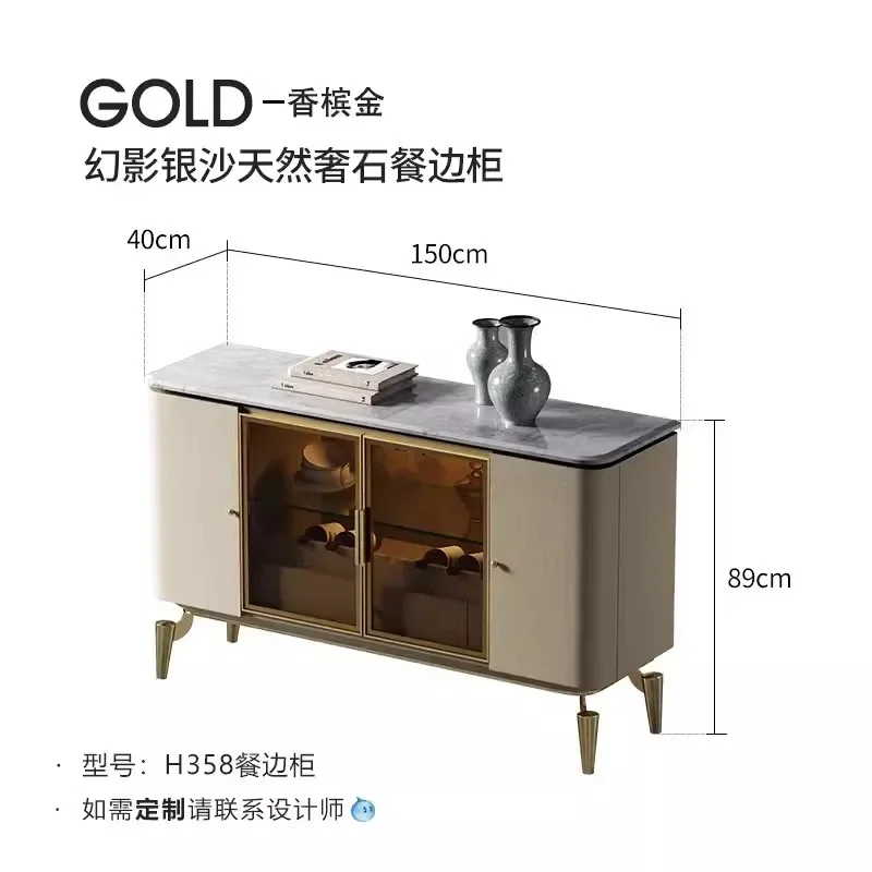 

Wine cabinet living room against the wall high-end light luxury locker custom modern natural marble dining side cabinet