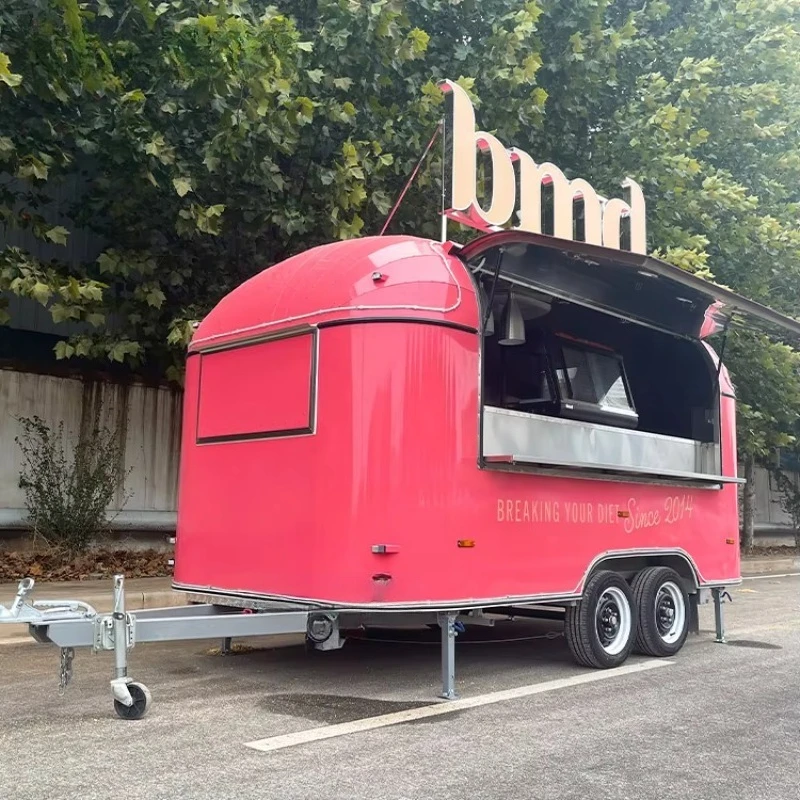 مقطورة الغذاء المتنقلة مخبز الآيس كريم شاحنة مخصص هوت دوج البيتزا وجبة خفيفة الوجبات السريعة القهوة فان الغذاء شاحنة مقطورة مجهزة بالكامل