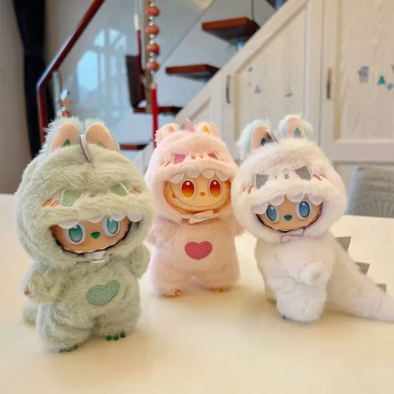 

for 17cm Doll Clothes Cute Dinosaur Outfit with Long Tail for Labubu V1 V3 Series Clothes Accessories