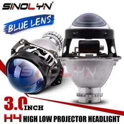 Sinolyn 3 Inch Projector For Hella 3R H4 Blue Lenses Headlight H4 Upgrade Bi Xenon Lenses D2S D2H HID LED Light Car Accessories