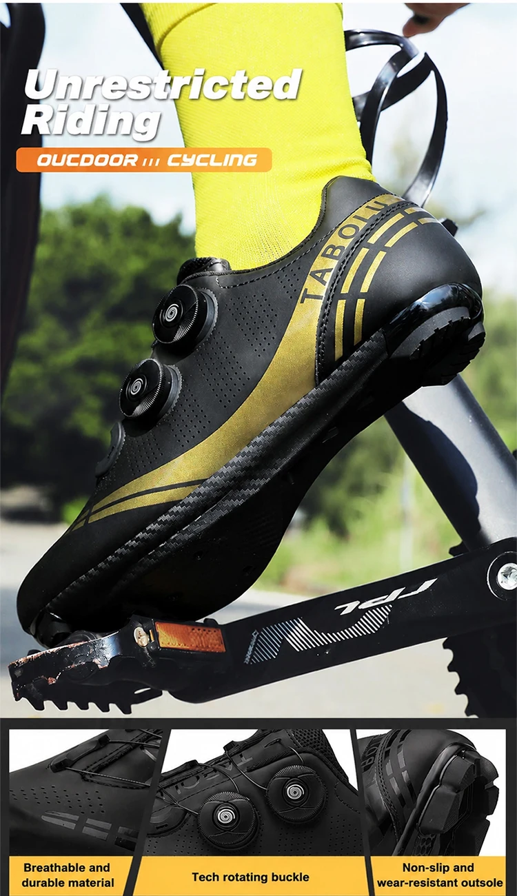 Atmungsaktive Radsportschuhe für Herren MTB Mountainbike Klickschuhe mit Harter Sohle Professionelle Renn- und Wettkampfschuhe SPD Damen Rennradschuhe – Detail 4
