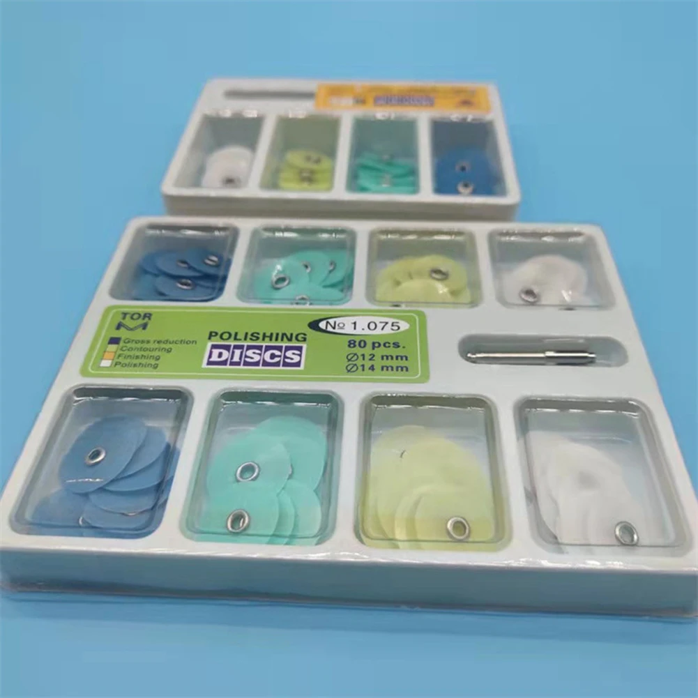 TOP BM Dental Polishing Discs NO. 1.070/1.071/1.075/1.610/1.620 Oral Restoration Resin Veneer Enamel Mandrel Wheel 4 Grit Mixed