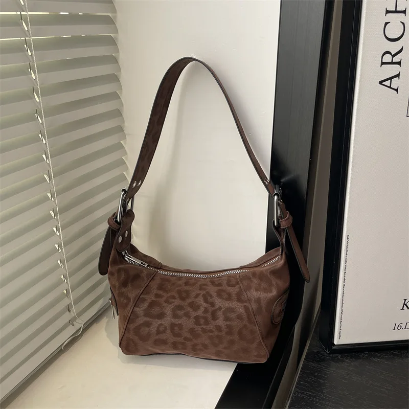 

New Brown Simple Hobo Bag Women Vintage Matte Leather Shoulder Bag Autumn Winter Comfortable and Versatile Texture Evening Bags