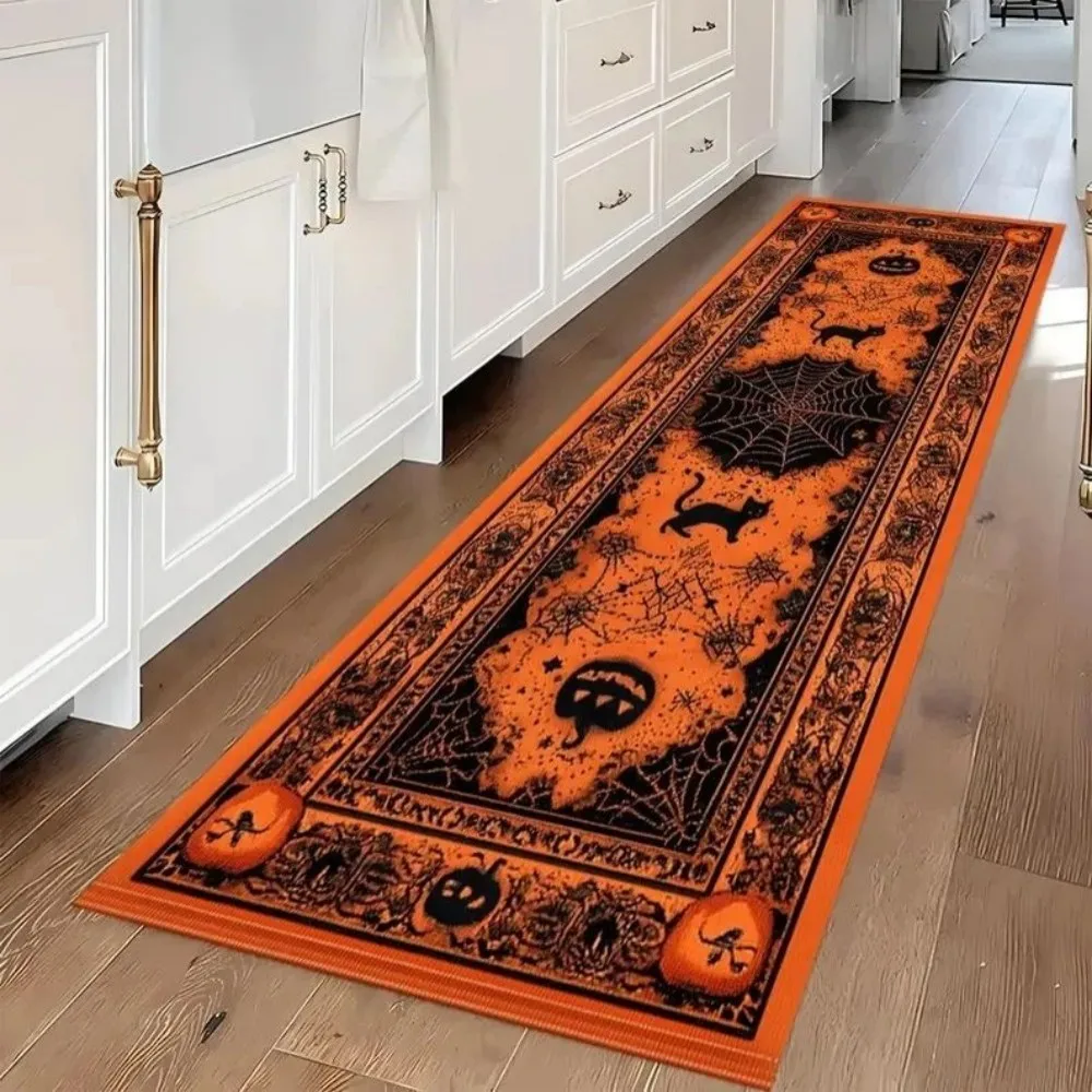 VIKAMA Halloween Doormat, Spider Web Print, Kitchen Mat, Washable Rug, Perfect for Living Room, Bathroom, and Entryway Decor