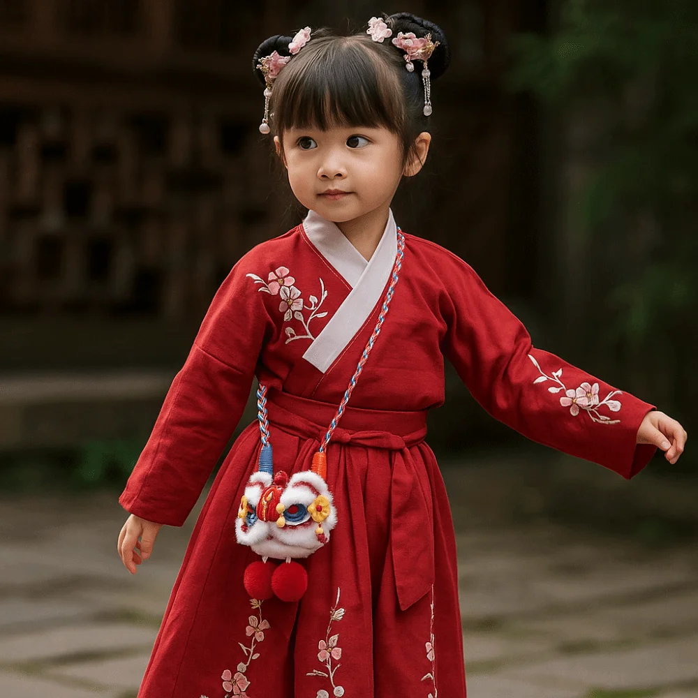 محبوك السنة الجديدة حقيبة كتف مهرجان الربيع تخزين الأطفال حقيبة الأسد النمط الصيني محفظة نسائية للعملات المعدنية أفخم حقيبة ساعي #2