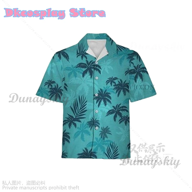 Summer Top Anime Tommy Cosplay Costume Vercetti Grand Auto Protagonist Player Coast Style Beach Blue T Shirt Halloween Green