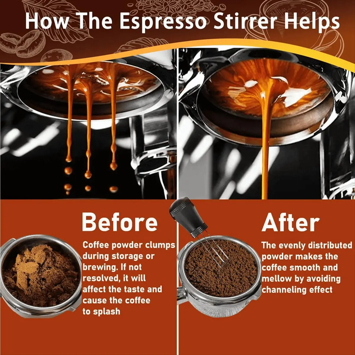 

Инструменты WDT A59E: Сито для кофейных гранул, дозирующая воронка 54 мм и иглы из нержавеющей стали для перемешивания и распределения кофе