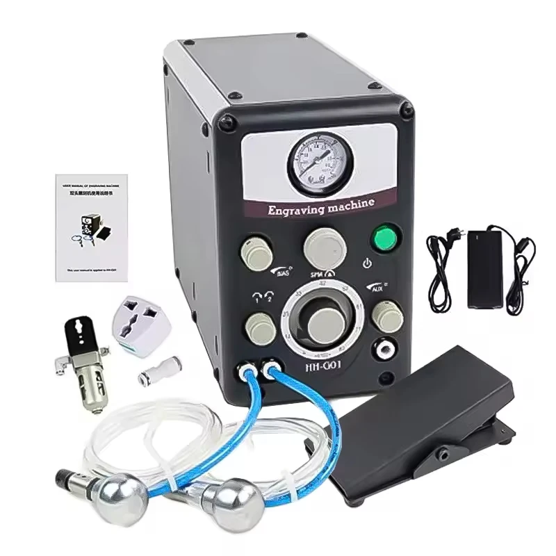 1-500r/minDual Head Pneumatic Jewelry Carving Machine Handle  G8quicksetting Pneumatic Carving Machine Jewelry Making Equipment