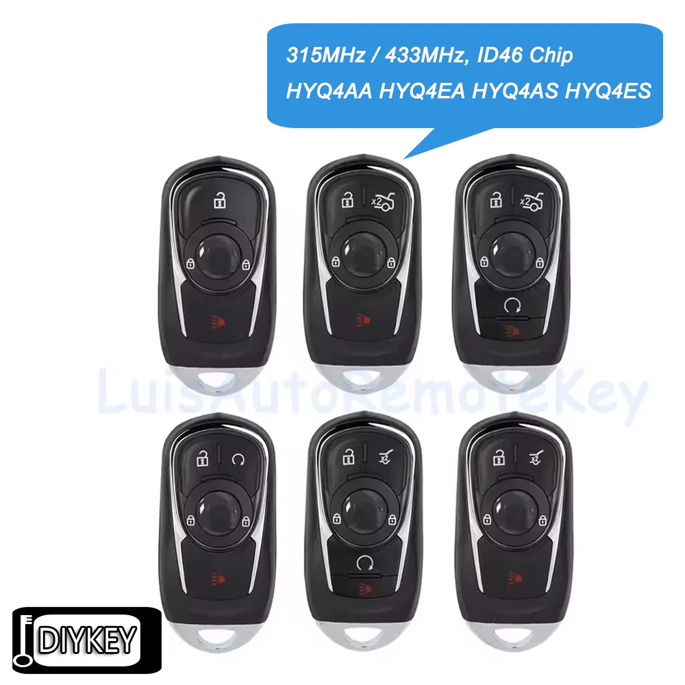 Smart Remote Key Fob for Buick Encore Regal Envision Enclave Lacrosse Regal Sportback TourX 2017+ HYQ4AA HYQ4EA HYQ4AS HYQ4ES