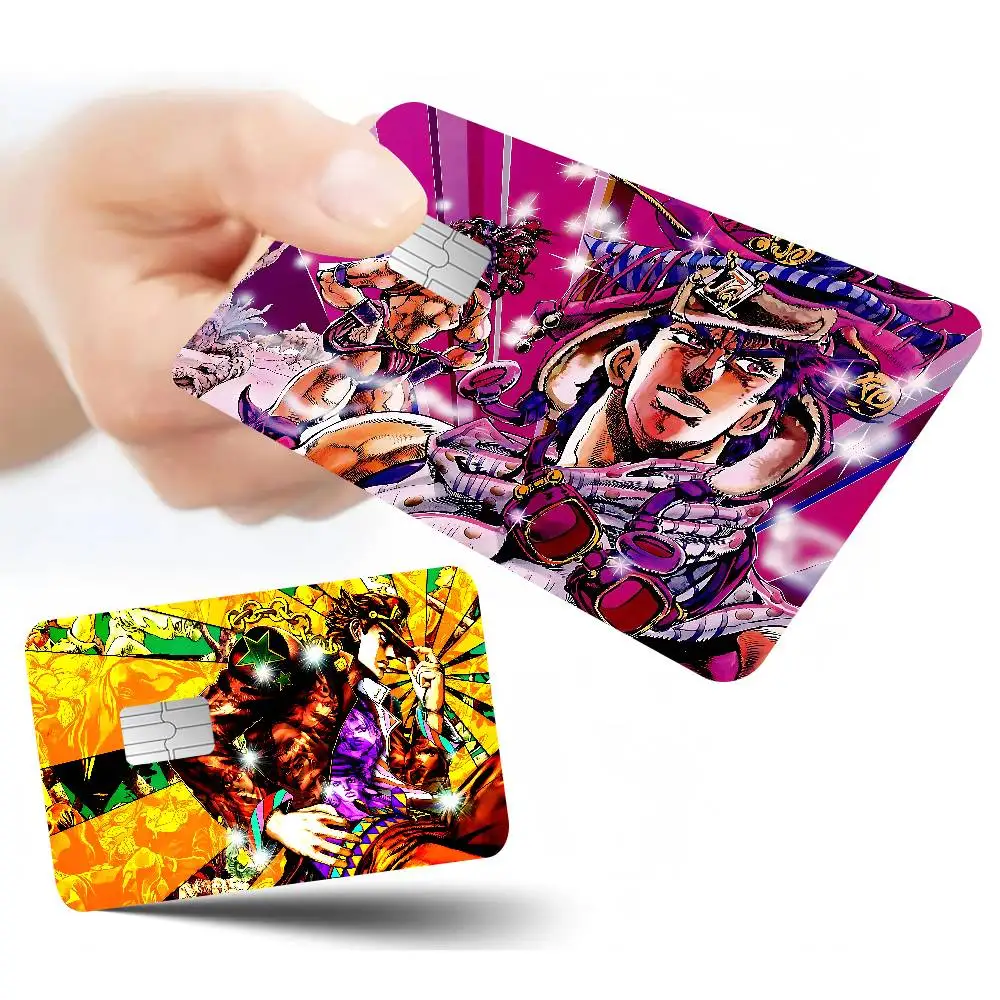 Anime JoJo Bizarre Adventure Game Film Cover Sticker Case For Small Chip Credit Debit Card Front Side