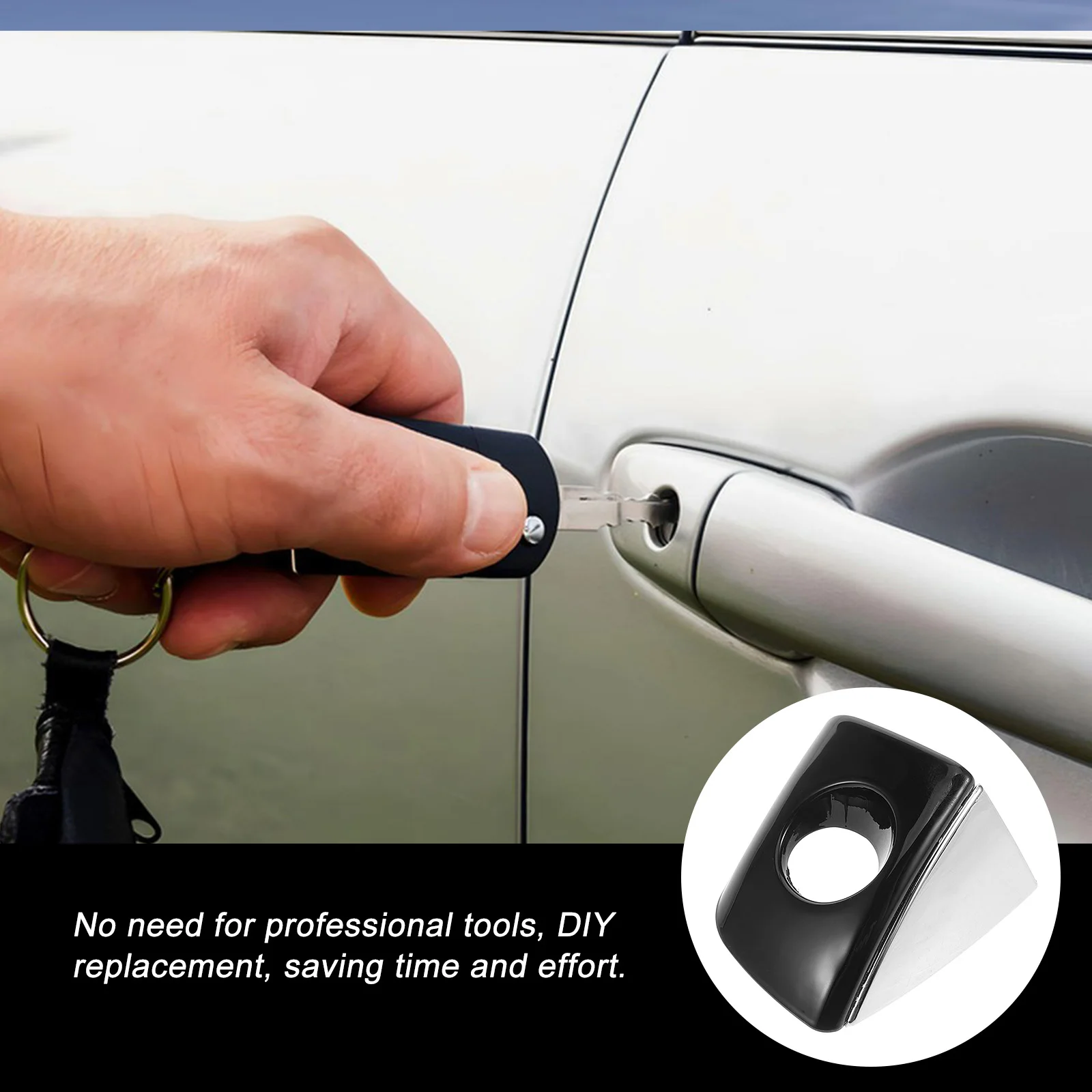 

Car Door Exterior Handle Cover Plastic Left Driver Side Door Handle Trim Key Hole Cover Fit For Audi 4H1837879