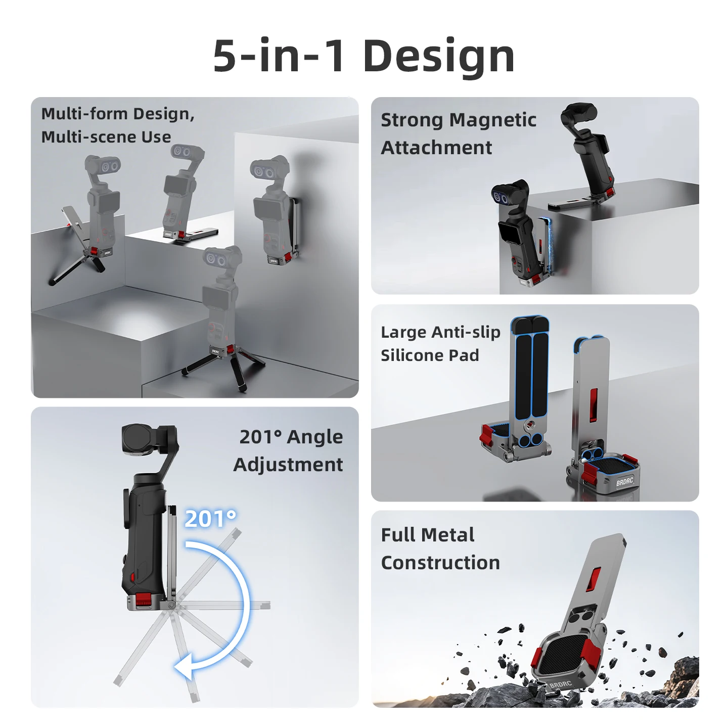 Magnetic Tripod Quick Release Mount for Insta360 Luna Ultra Pro Foldable Metal Camera Stand Strong Magnet Vlog Accessories