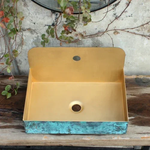 Настенный металлический умывальник для ванной комнаты, настенный умывальник из нержавеющей стали, настенный умывальник в стиле ретро, бассейн