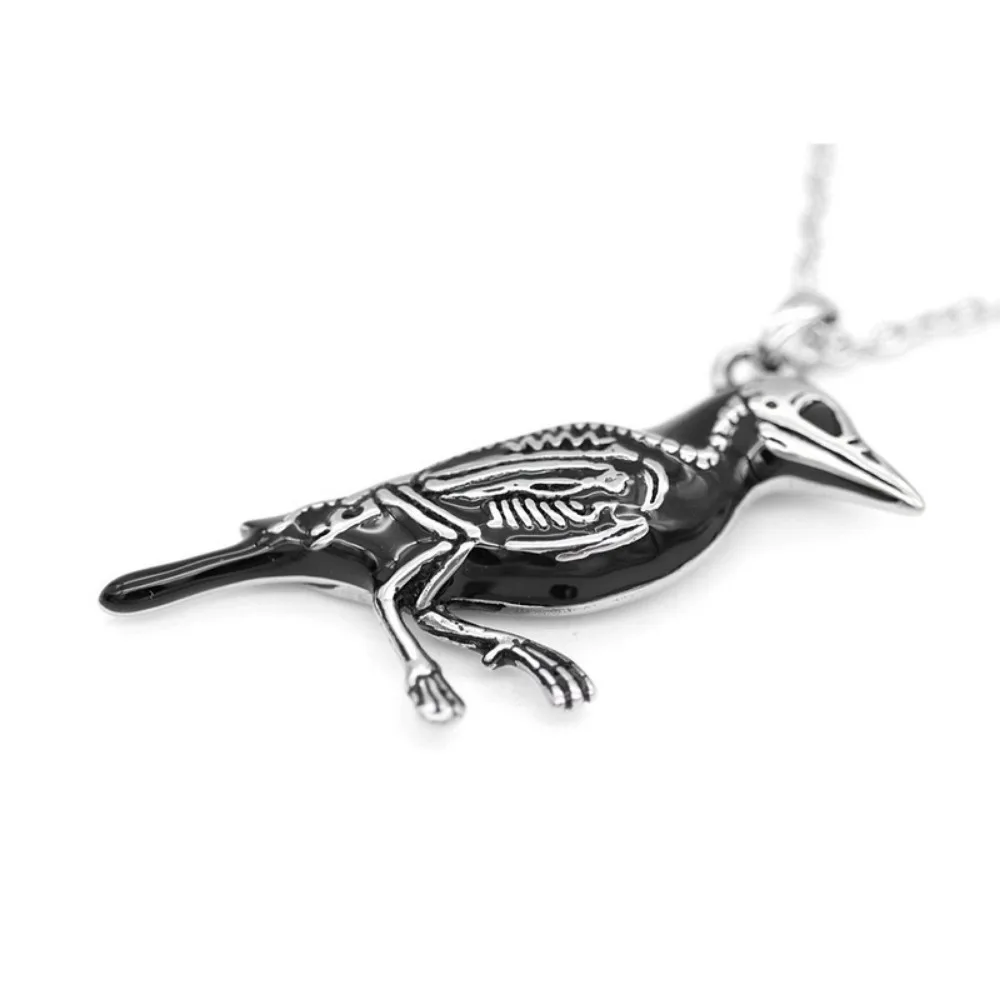 New Gothic Retro Trend Viking Raven Skull Pendant Necklace Men\'s Fashion Domineering Hip Hop Rock Party Biker AccessoriesJewelry