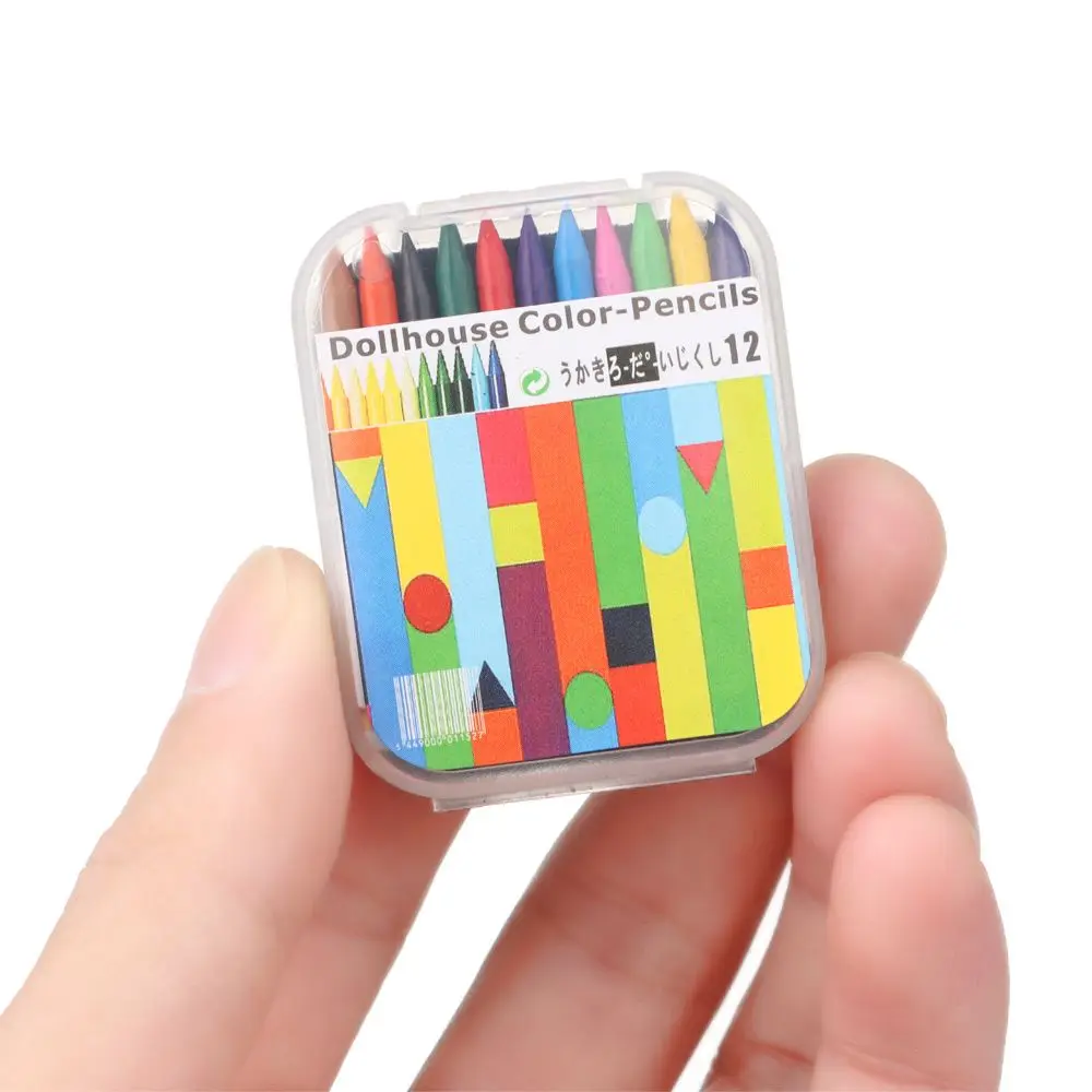 1 Set 8/12/13 Colours Doll Colorful Crayon Color Pencil Dolls Accessories Mini Painting Tools Dollhouse Decoration Scene Model