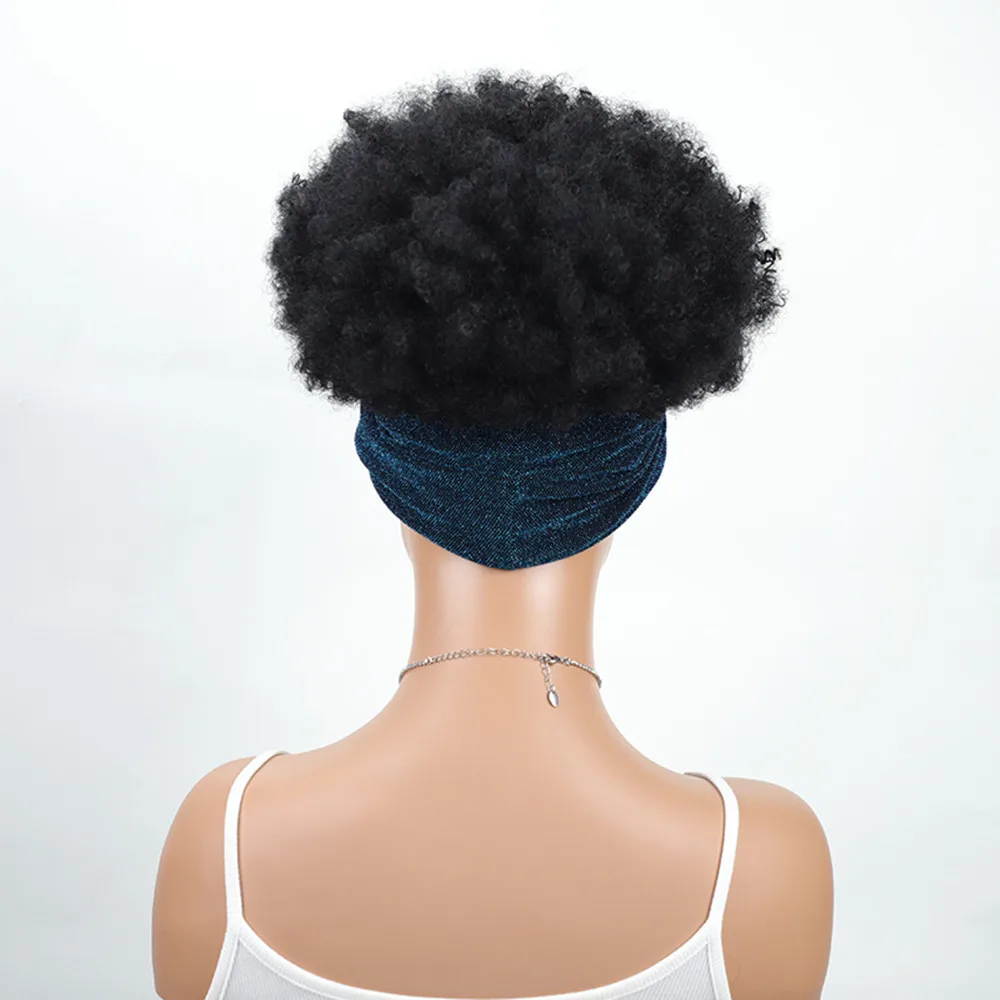 Parrucche sintetiche per capelli ricci afro crespi Parrucca corta per sciarpa riccia soffice per donne nere Parrucca per capelli Parrucca per uso quotidiano per feste cosplay