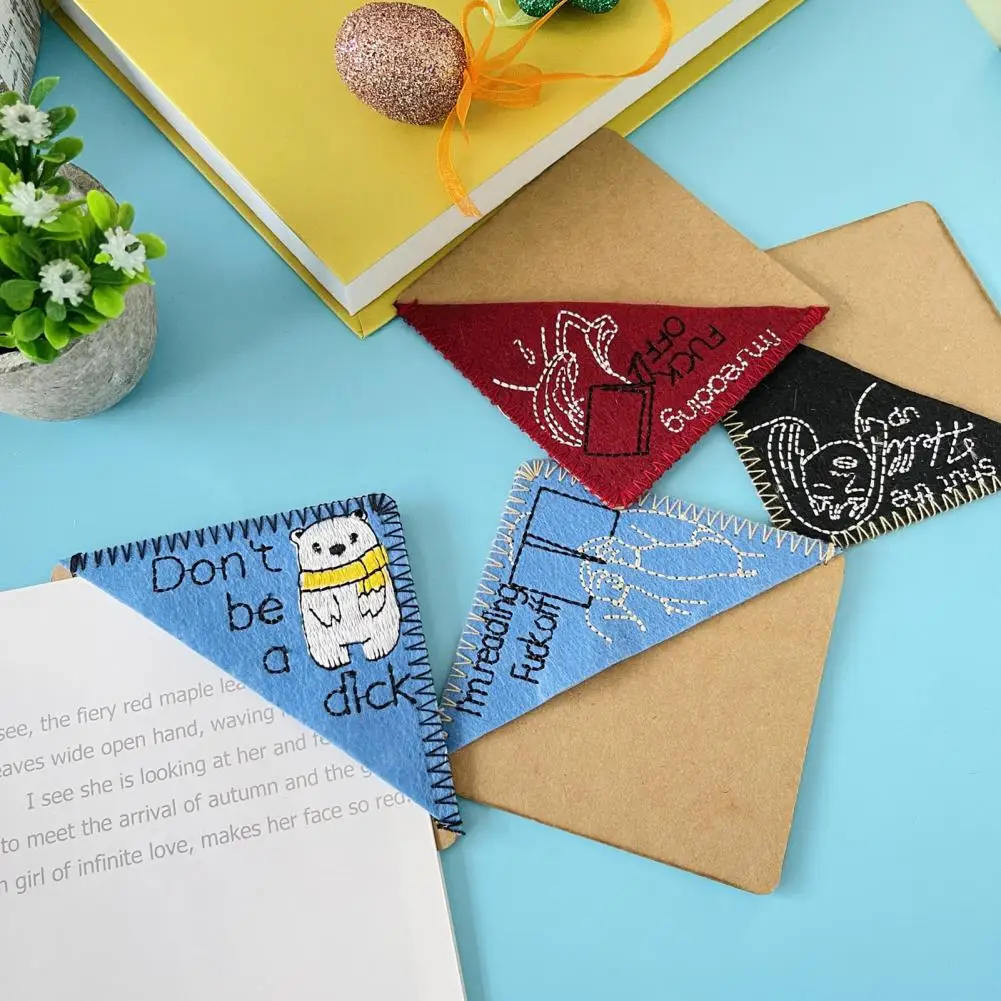 1/4 шт., Закладка-книжка из войлока с цветочной вышивкой