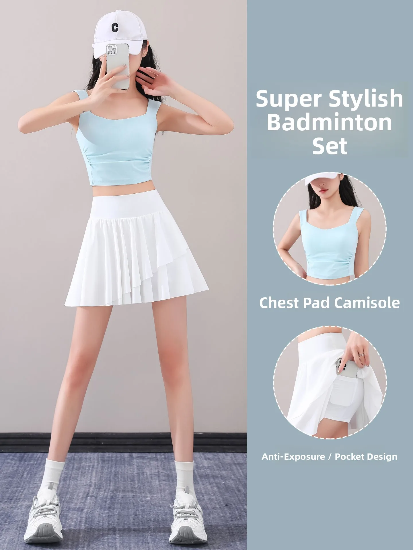 

Профессиональный женский спортивный костюм: быстросохнущая одежда для йоги, фитнеса, тенниса, бадминтона, юбка-шорты, жилет для бега, летняя спортивная одежда