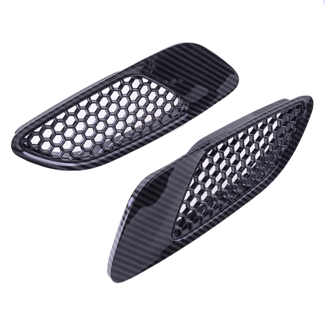 1 Pair Car Front Bonnet Hood Vent Air Intake Cover fit for BMW E90 E91 E92 E93 M3 Type 2007 2008 2009-2013 Carbon Fiber Style