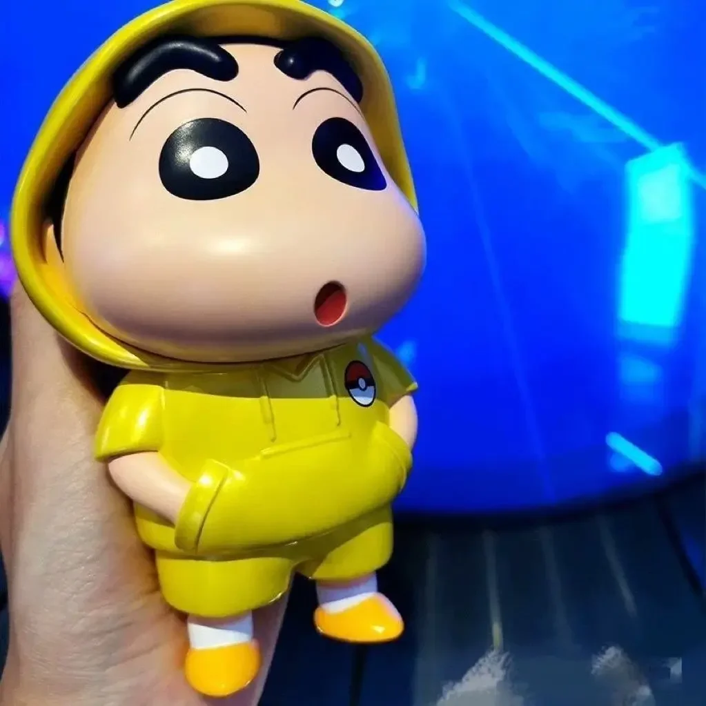 Anime Crayon Shin-chan COS Picachu Doll Action Figure PVC Model Handmade Collectible Ornaments Kid Toy Birthday Gift