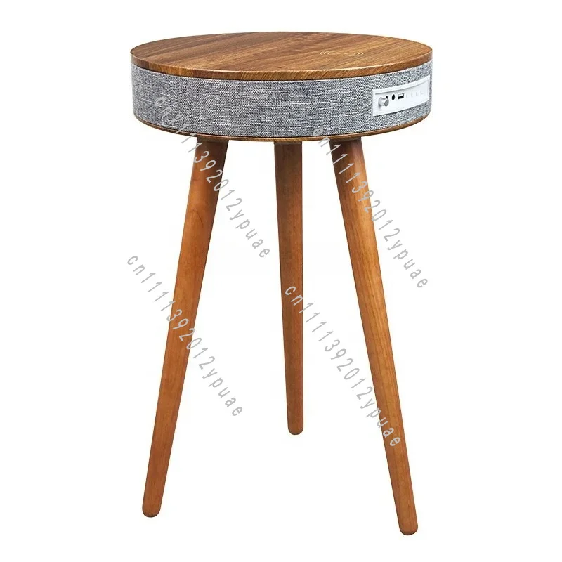 Factory Wood Night Stand Table Wireless Charging Smart Speaker Coffee Table Blue Tooth Speaker