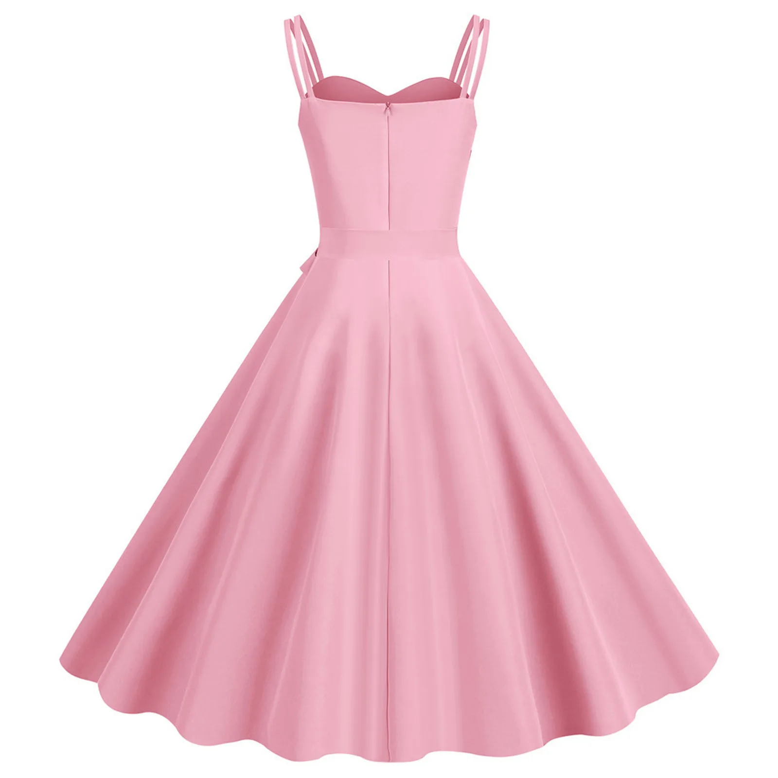 فساتين حفلات الزفاف رداء الإناث كضيف رسمي السباغيتي حزام كبير تنحنح الصلبة ميدي مع Bowknot عودة زيبر فستان أنيق #4