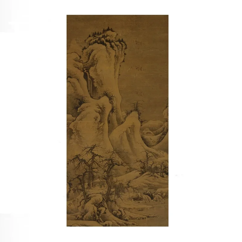 Snow Mountain Trek Landscape scenery , Chinese Painting, Print Art Canvas Poster, For Living Room Decor, Home Wall Picture