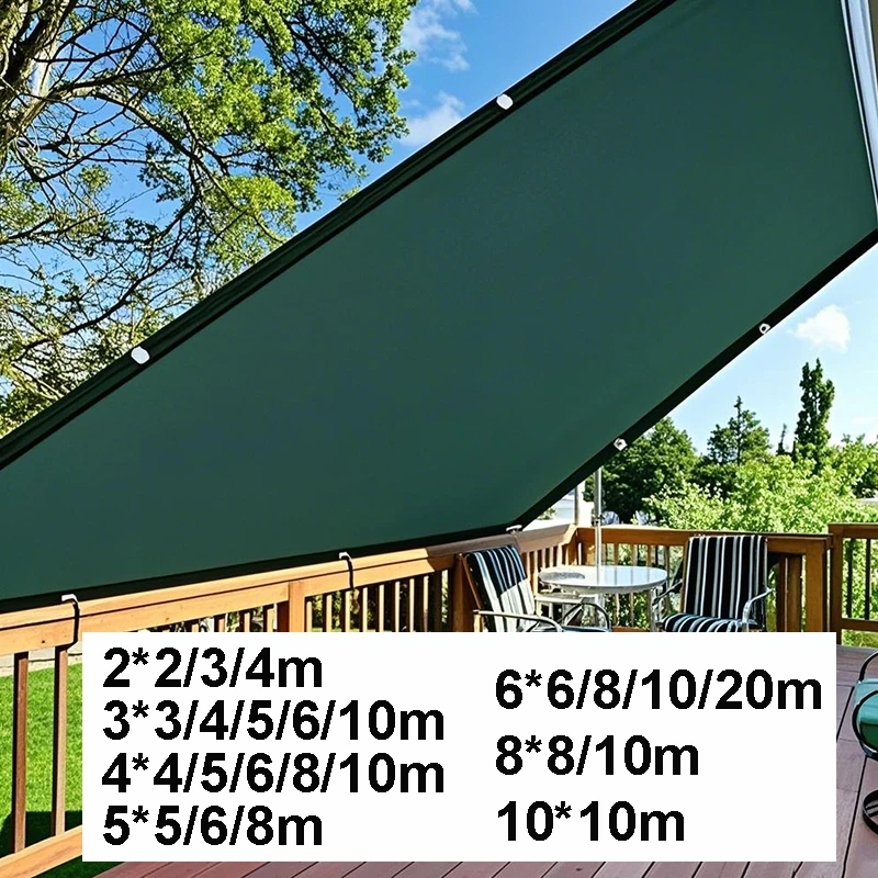 Large Sunshade Sail Sun Shelter Anti-UV 4mx4 5x5 6x6 8x8 10x10 Outdoor Yard Garden Balcony Camping Blackish Green Sun Shade Sail