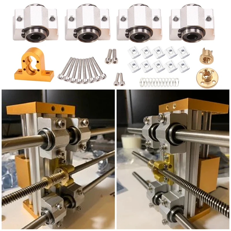 CNC 3018 SCV12VUU подшипник 12 мм 10 мм для CNC3018 T8 винтовой Конец 4 мм диаметр 12 мм Для CNC станка Xaxis обновление