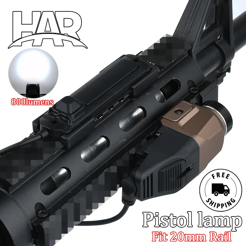 

WADSN Tactics Metal TR7 Strong Flashlight LED 800lumens Weapon Strobe Light Flash Hunting for GLOCK 17 19 Fit 20mm Rail X300 SF