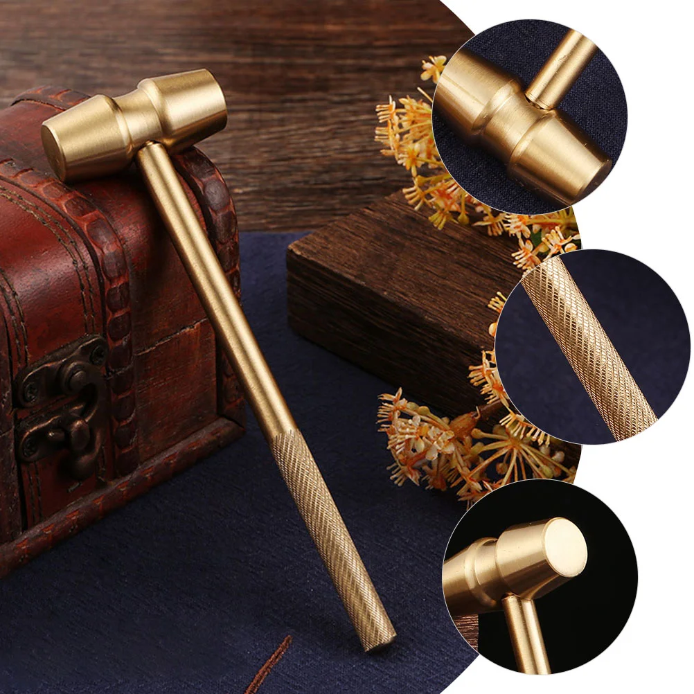 Brass Anti Explosion Hammer Decor Mini Hammer Statue Exquisite Vintage Craft Desktop Figurine Smooth Unique Gift for Tea