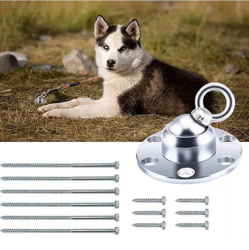 

Heavy Duty Dog Tie Out Stake, 360 Swivel Stake for Large Dog up to 150lbs, Dog Anchor Hold 1500 Lbs of Pull Force, Dog Stake