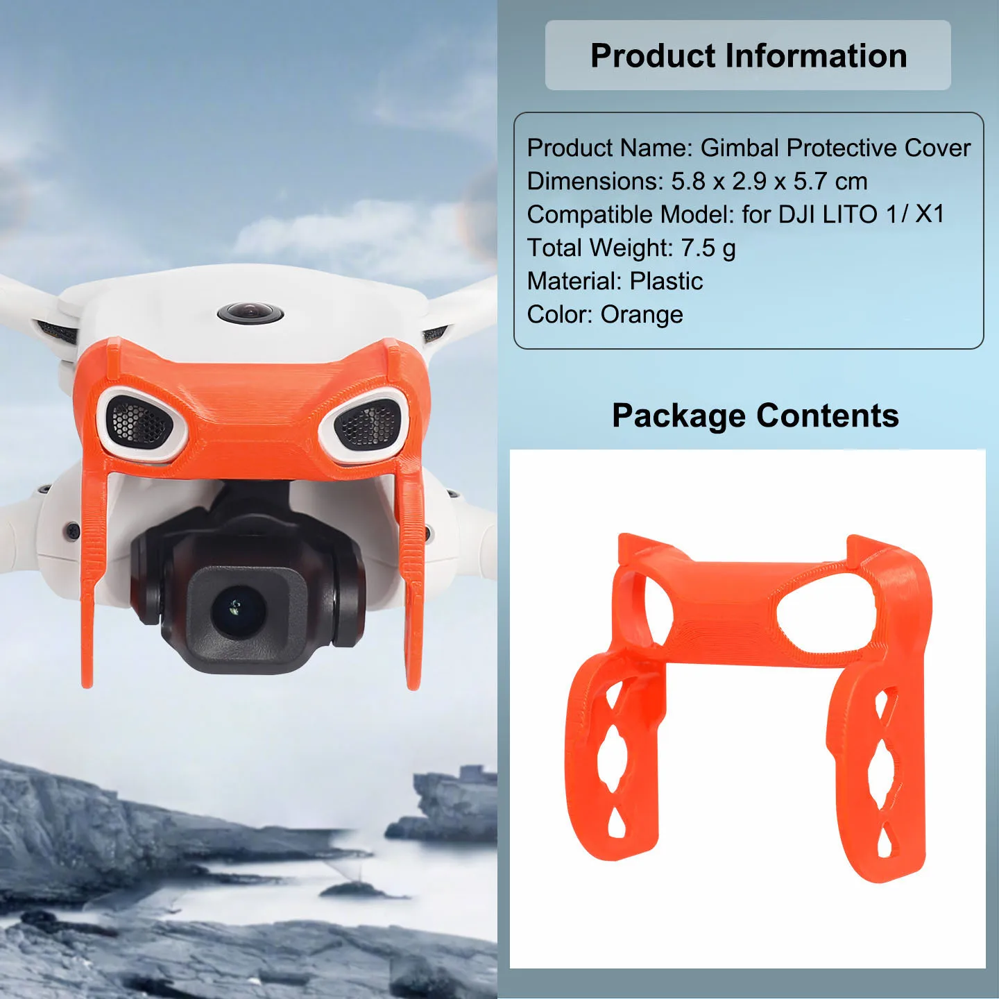 

Gimbal Camera Protector Cover Anti-Scratch Shockproof for DJI Lito 1/Lito X1 Foldable Storage Lens Guard