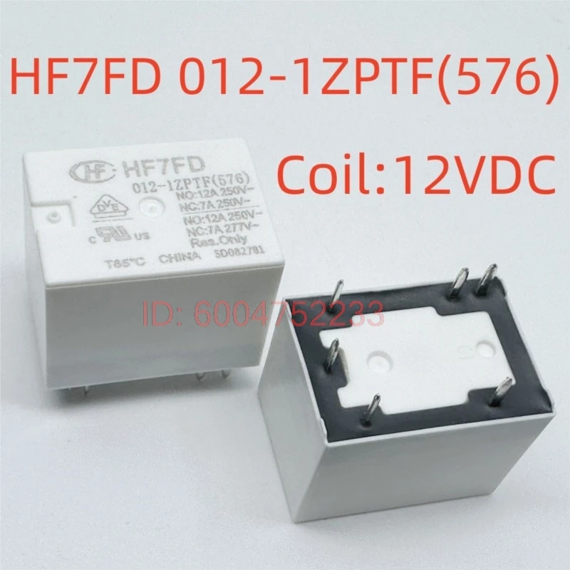 

10 шт. Новое реле HF7FD 012-1ZPTF(576) (4123C6-12V-12A) с 6 контактами