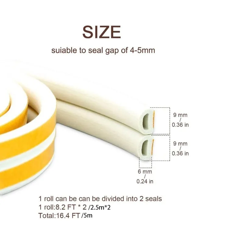 Self-Adhesive Rubber Foam Weather Stripping – Anti-Collision Window Seal Strip & Soundproof Door Seam Tape
