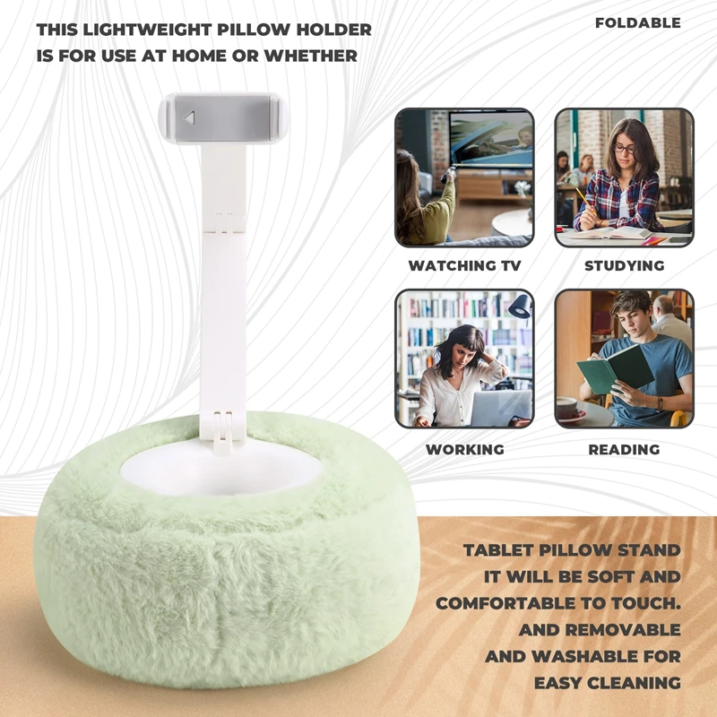 Plush Pillow Phone Tablet Bracket Desktop Stand Adjustable Length Angle  For Video Chat Lazy Tablet Holder