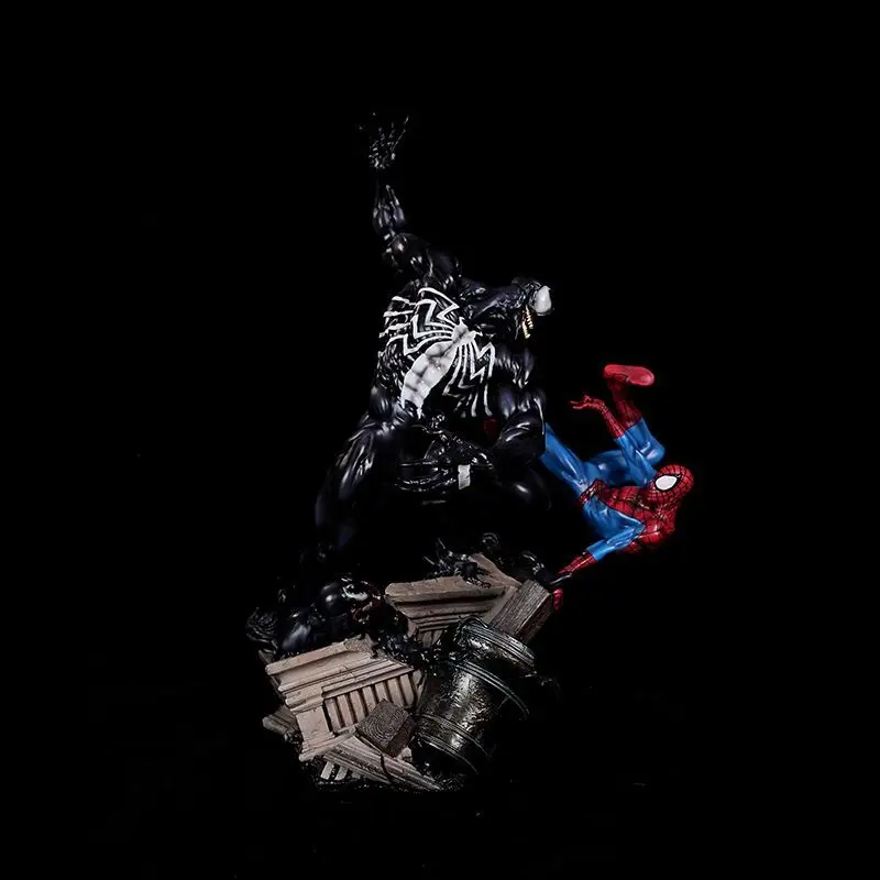 Private Custom Comic Version Venom Vs. Spider Man Scene Gk Resin Statue Model Handmade Desktop Ornament Doll Birthday Gift view 5